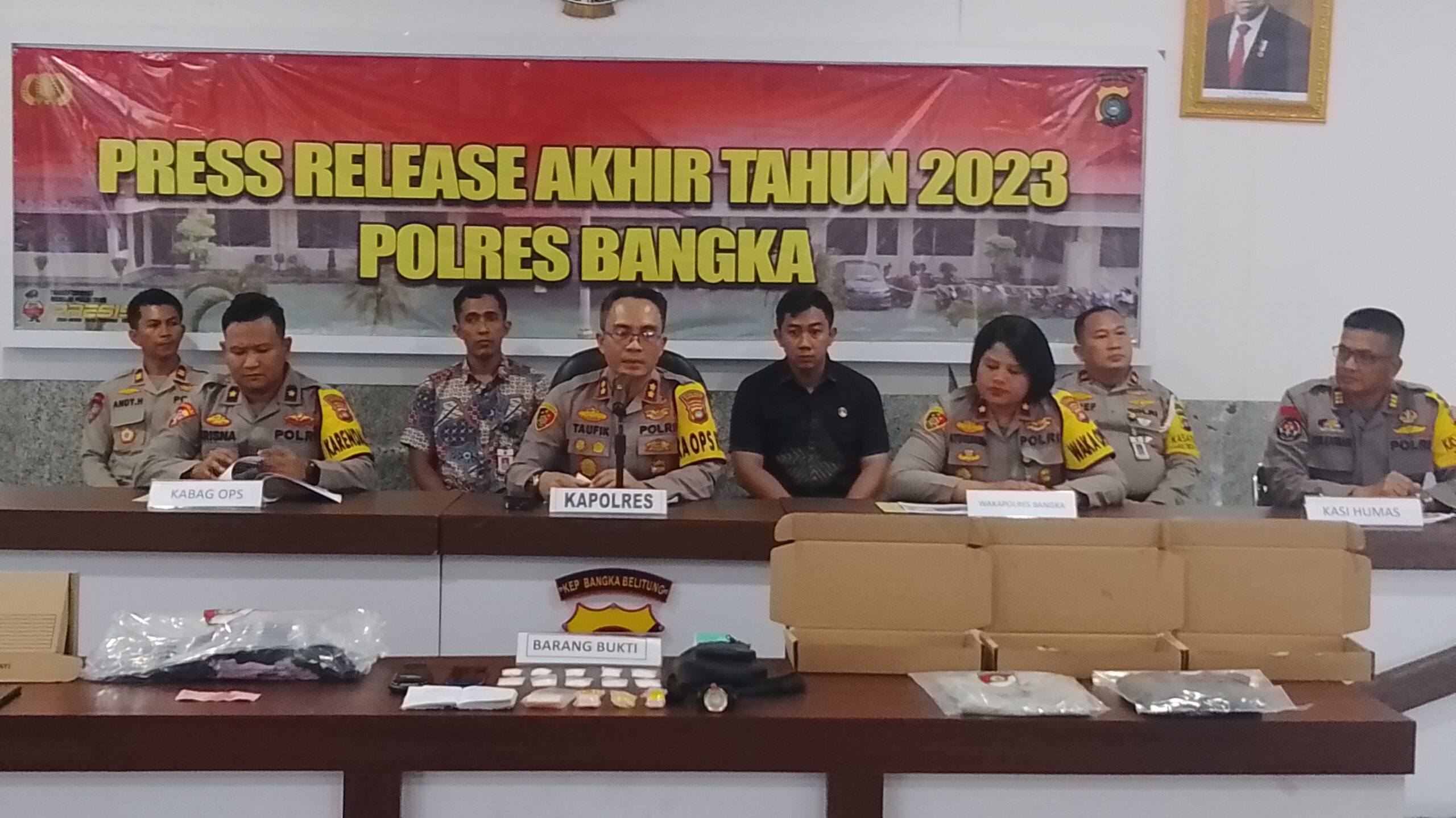 Polres Bangka Gelar Pres Release Tindak Pidana Kriminal Dan Pelanggaran